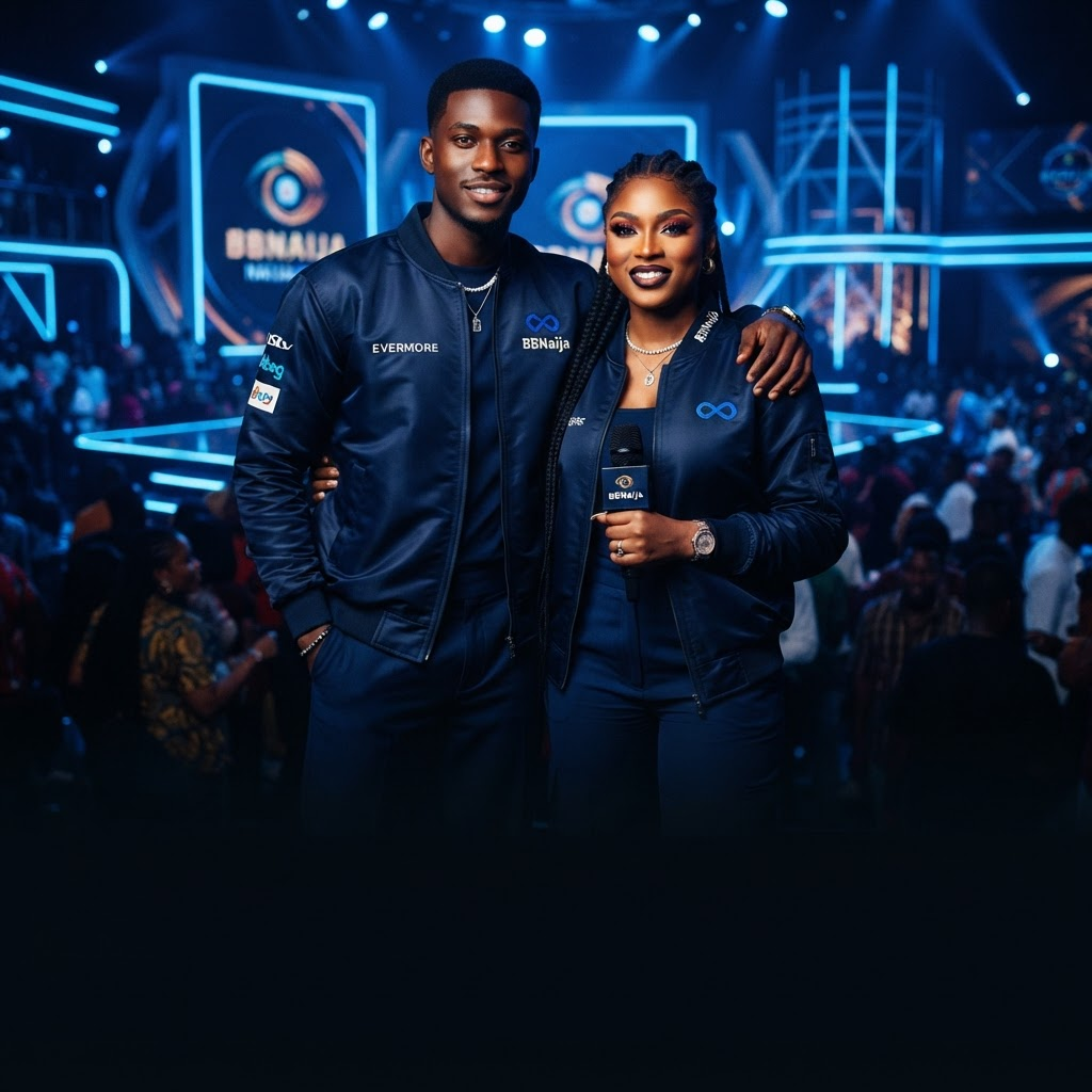 Evermore members wearing custom BBNaija jackets